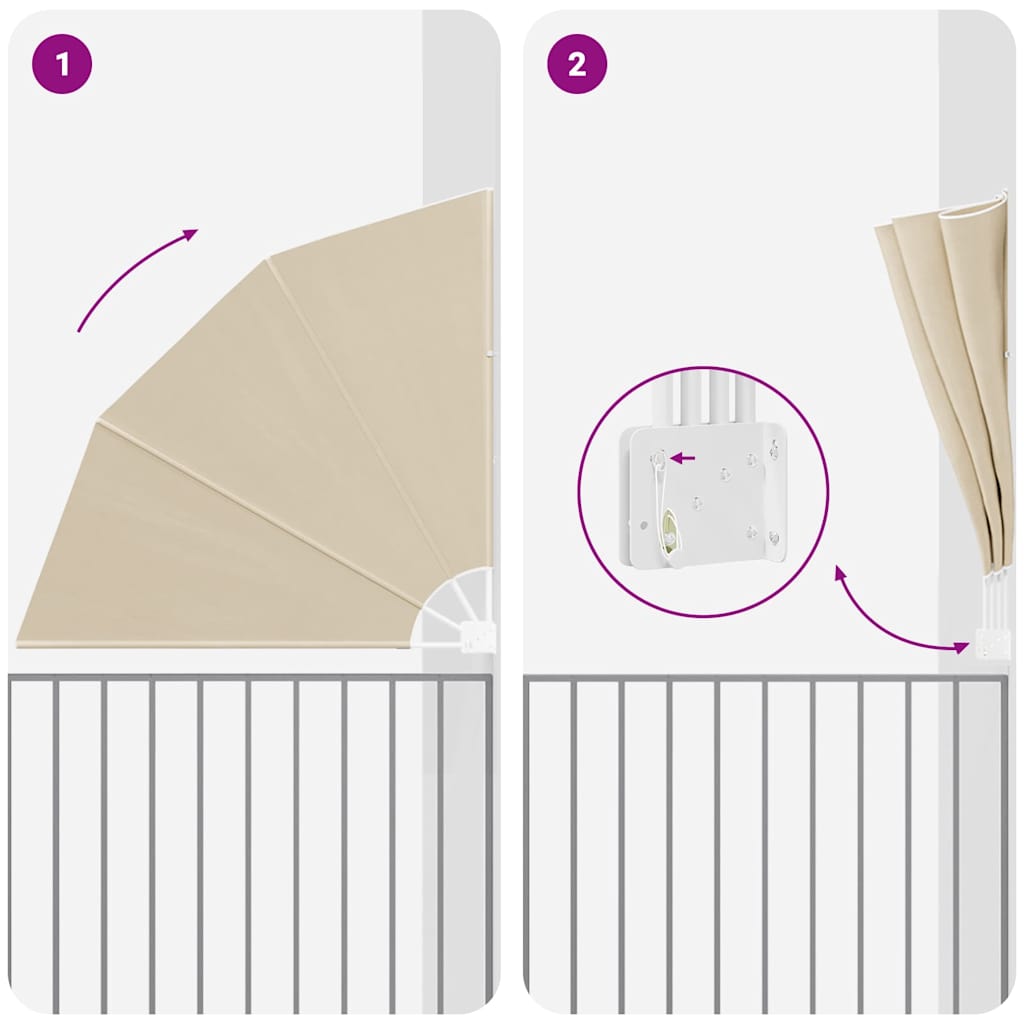 Balkon Sichtschutz Beige 140 x 140 cm Polyester