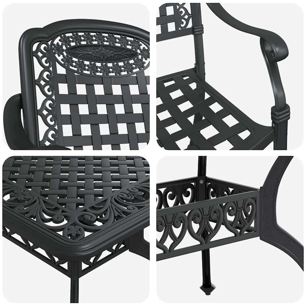 Garten Essgruppe 5 pcs Schwarz Aluminium