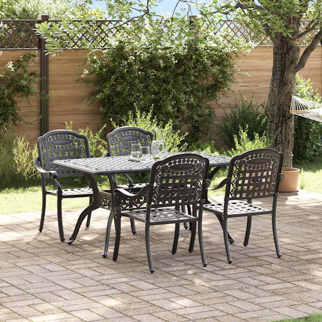 Garten Essgruppe 5 pcs Schwarz Aluminium