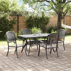 Garten Essgruppe 5 pcs Schwarz Aluminium