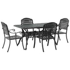 Garten Essgruppe 5 pcs Schwarz Aluminium