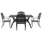 Garten Essgruppe 5 pcs Schwarz Aluminium
