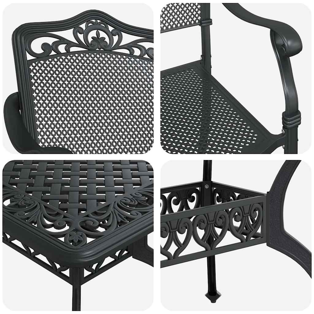 Garten Essgruppe 5 pcs Schwarz Aluminium