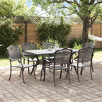 Garten Essgruppe 7 pcs Schwarz Aluminium