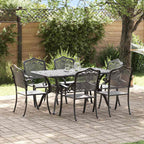 Garten Essgruppe 7 pcs Schwarz Aluminium