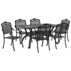 Garten Essgruppe 7 pcs Schwarz Aluminium