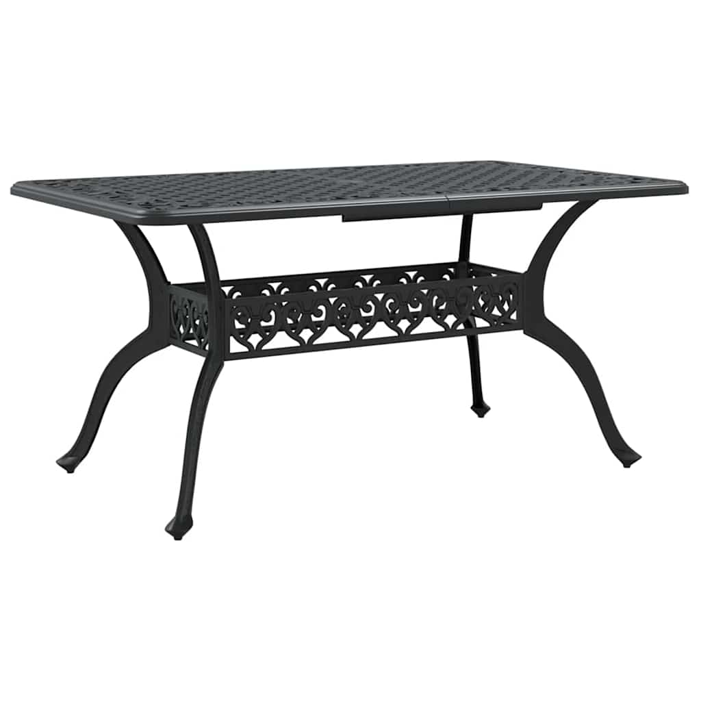 Garten Essgruppe 7 pcs Schwarz Aluminium