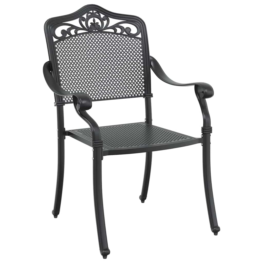 Garten Essgruppe 7 pcs Schwarz Aluminium