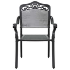 Garten Essgruppe 7 pcs Schwarz Aluminium