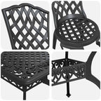 Garten Essgruppe 7 pcs Schwarz Aluminium