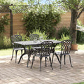 Garten Essgruppe 5 pcs Schwarz Aluminium