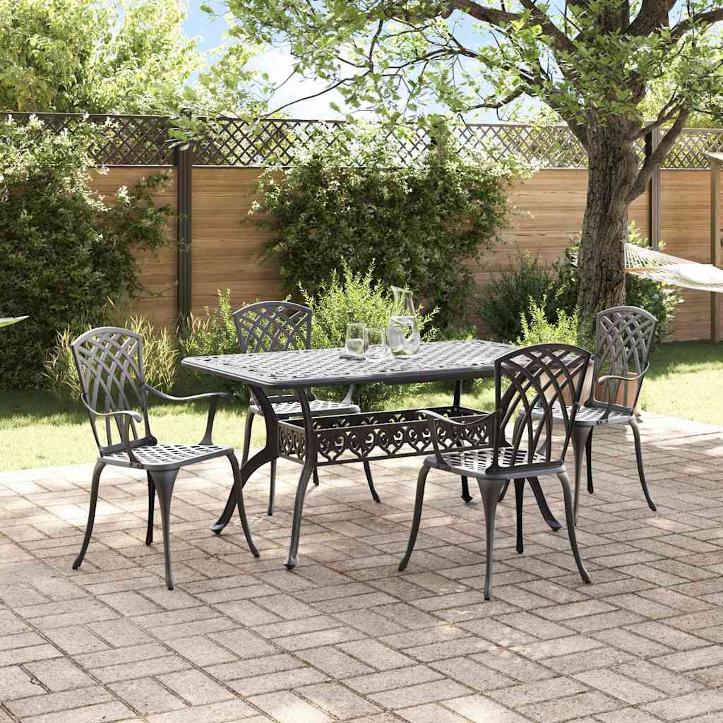 Garten Essgruppe 5 pcs Schwarz Aluminium