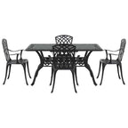 Garten Essgruppe 5 pcs Schwarz Aluminium