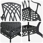 Garten Essgruppe 7 pcs Schwarz Aluminium