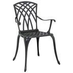 Garten Essgruppe 7 pcs Schwarz Aluminium