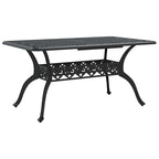 Garten Essgruppe 7 pcs Schwarz Aluminium