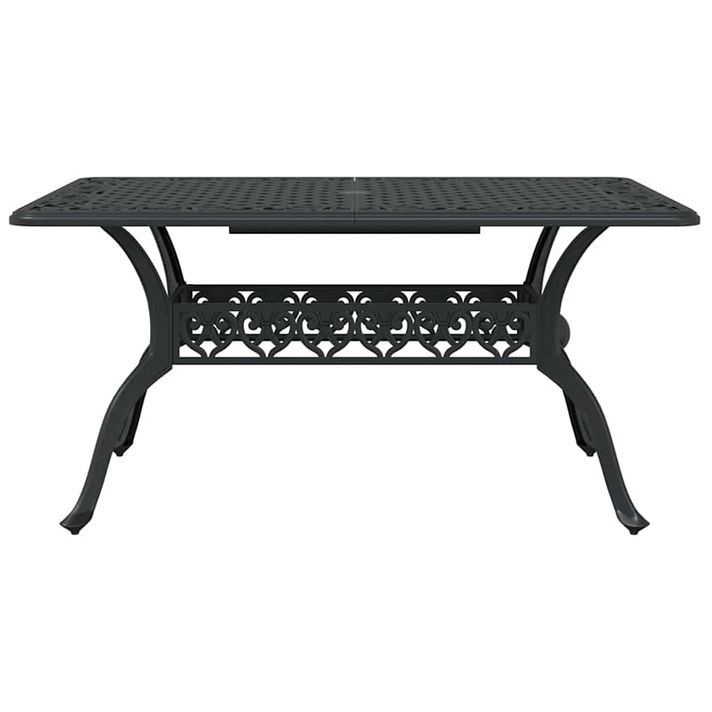 Garten Essgruppe 7 pcs Schwarz Aluminium