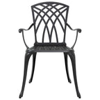 Garten Essgruppe 7 pcs Schwarz Aluminium