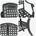 Garten Essgruppe 5 pcs Schwarz Aluminium