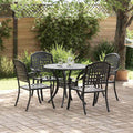 Garten Essgruppe 5 pcs Schwarz Aluminium