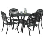 Garten Essgruppe 5 pcs Schwarz Aluminium