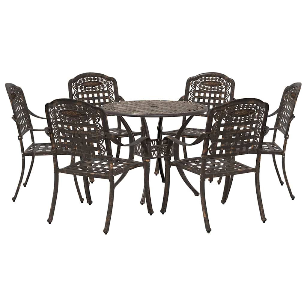Garten Essgruppe 7 pcs Bronze Aluminium