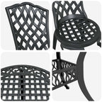 Garten Essgruppe 5 pcs Schwarz Aluminium