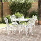 Garten Essgruppe 5 pcs Weiß Aluminium