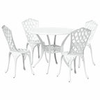 Garten Essgruppe 5 pcs Weiß Aluminium