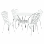 Garten Essgruppe 5 pcs Weiß Aluminium