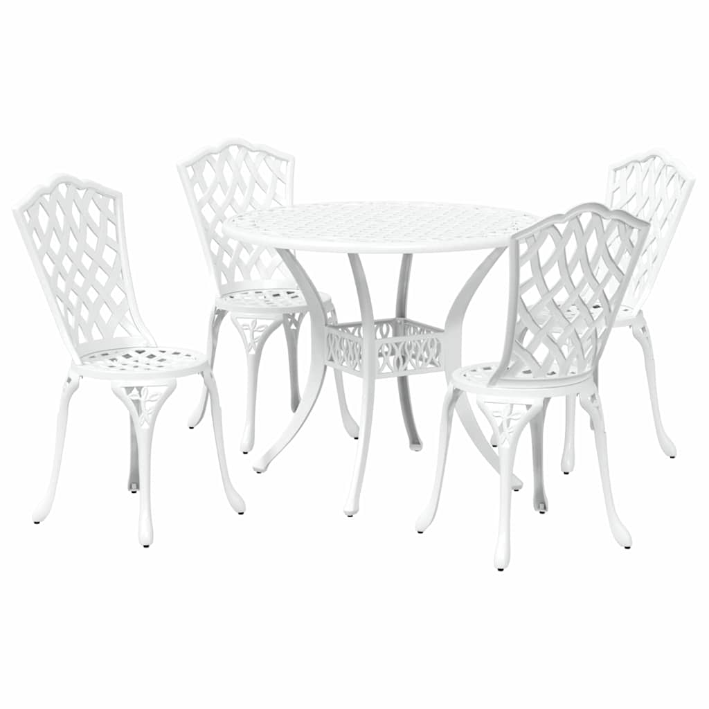 Garten Essgruppe 5 pcs Weiß Aluminium