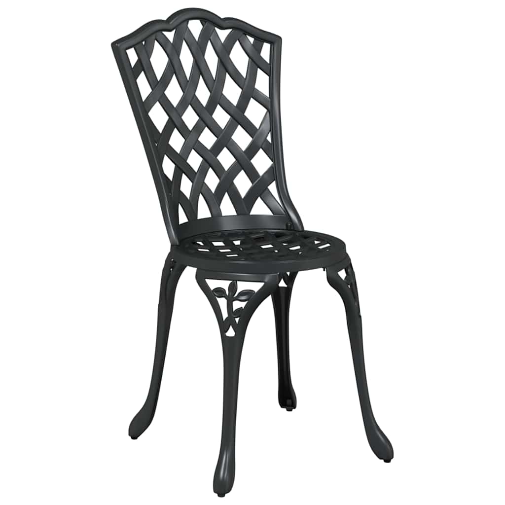 Garten Essgruppe 7 pcs Schwarz Aluminium