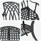 Garten Essgruppe 5 pcs Schwarz Aluminium
