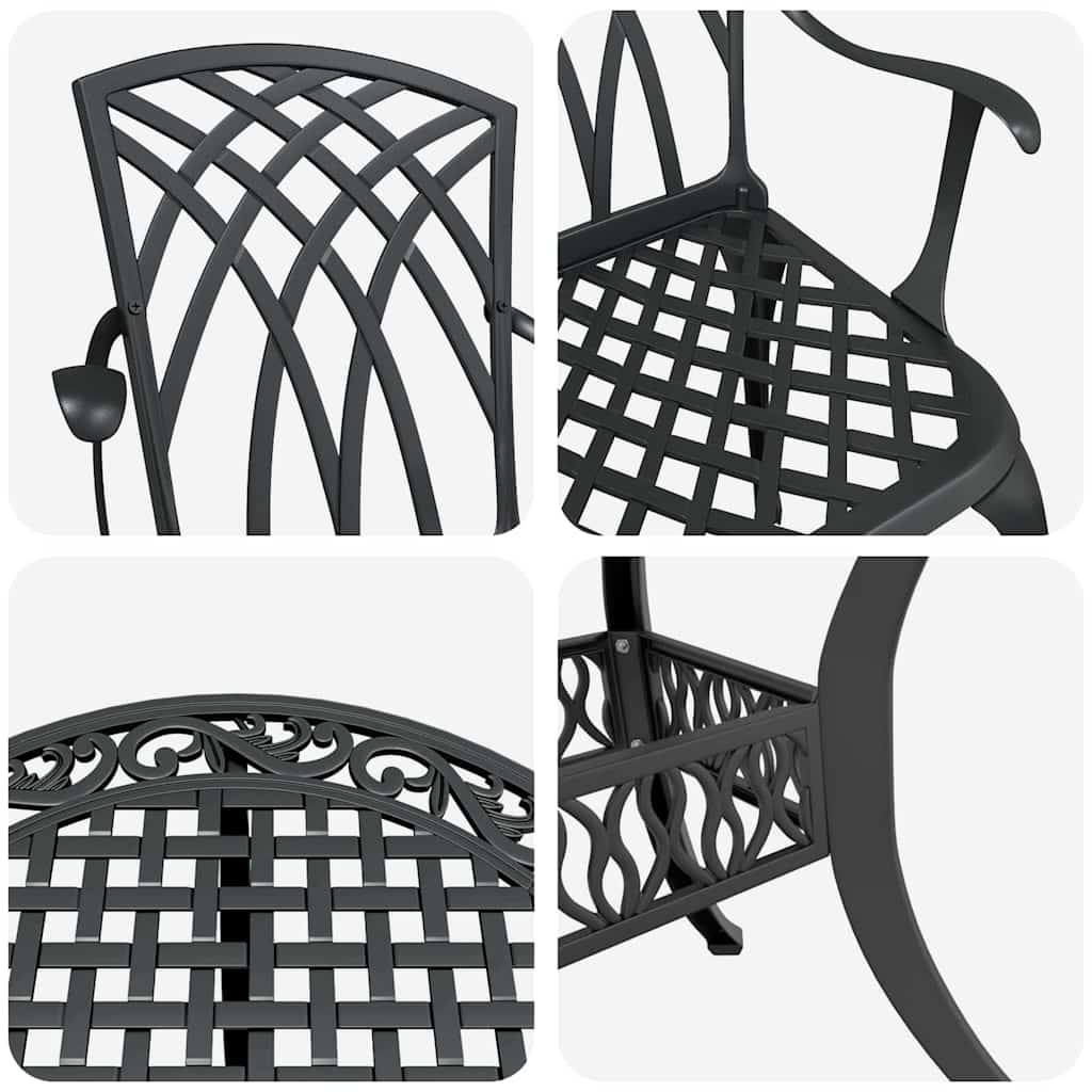 Garten Essgruppe 5 pcs Schwarz Aluminium