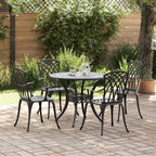 Garten Essgruppe 5 pcs Schwarz Aluminium