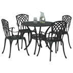 Garten Essgruppe 5 pcs Schwarz Aluminium
