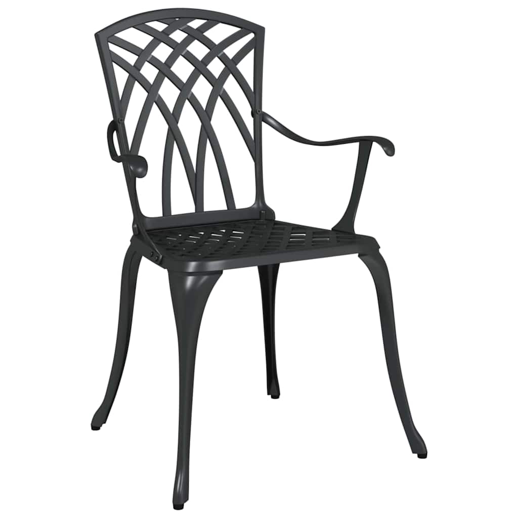 Garten Essgruppe 7 pcs Schwarz Aluminium