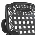 Gartentisch Set 3 pcs Schwarz Gussaluminium
