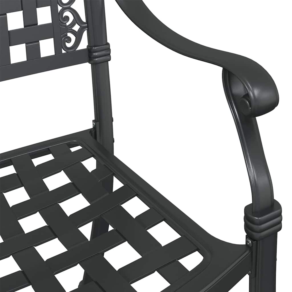 Gartentisch Set 3 pcs Schwarz Gussaluminium