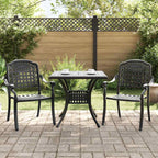 Gartentisch Set 3 pcs Schwarz Gussaluminium