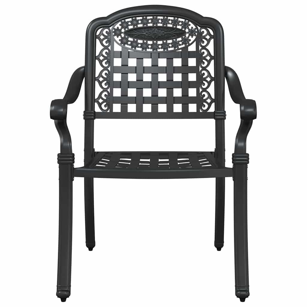 Gartentisch Set 3 pcs Schwarz Gussaluminium