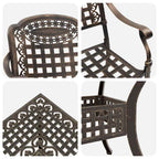 Gartentisch Set 5 pcs Bronze Gussaluminium