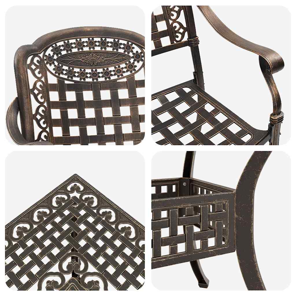 Gartentisch Set 5 pcs Bronze Gussaluminium