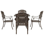 Gartentisch Set 5 pcs Bronze Gussaluminium