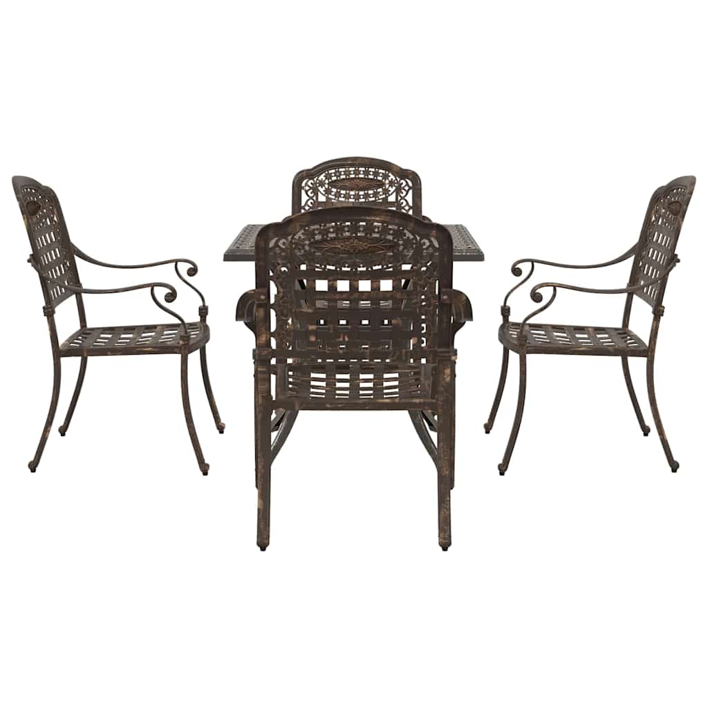 Gartentisch Set 5 pcs Bronze Gussaluminium