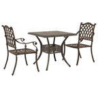 Gartentisch Set 3 pcs Bronze Gussaluminium
