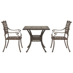 Gartentisch Set 3 pcs Bronze Gussaluminium
