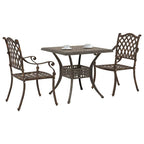 Gartentisch Set 3 pcs Bronze Gussaluminium