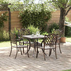 Gartentisch Set 5 pcs Bronze Gussaluminium