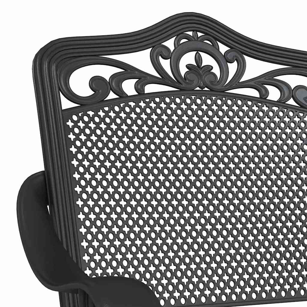 Gartentisch Set 3 pcs Schwarz Gussaluminium